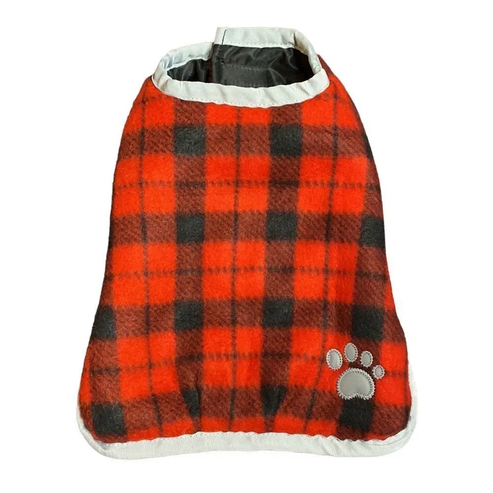 Reversible Plaid Reflective Water Resistant Dog Coat